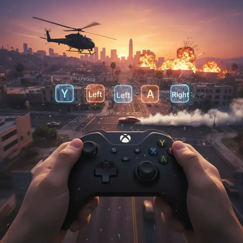 תמונה מתוך הכתבה על איך לעשות צ'יטים וקודים ל-GTA V לאקס בוקס