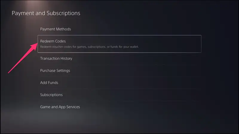 מימוש גיפט קארד לפלייסטיישן 5 דרך הקונסולה